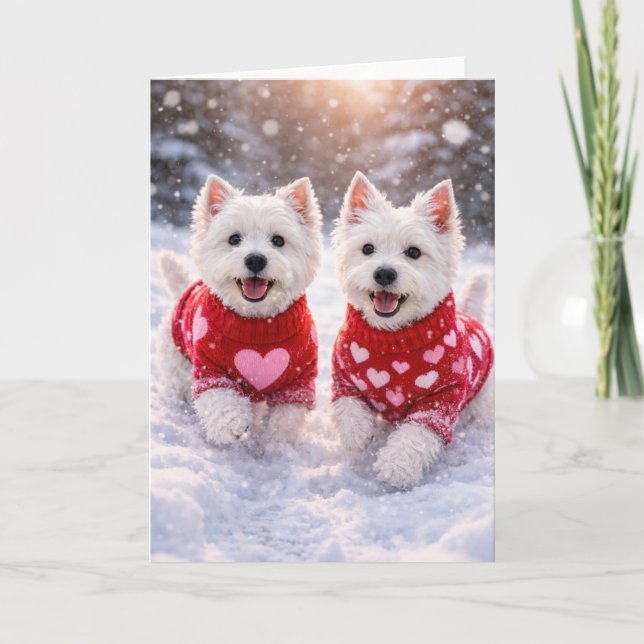 Cartão West Highland White Terrier Valentine’s Day Card (Frente)