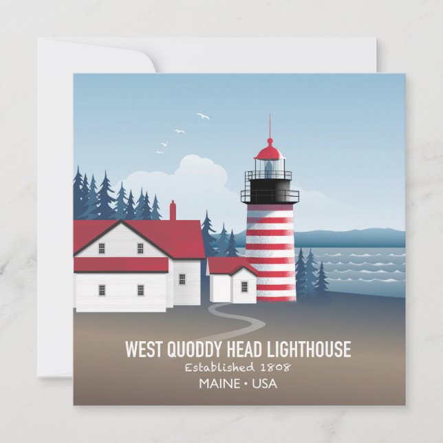 Cartão West Quoddy Head Lighthouse (Frente)