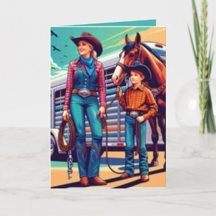 Cartão West Rodeo Cowboy Personalizado Aniversário