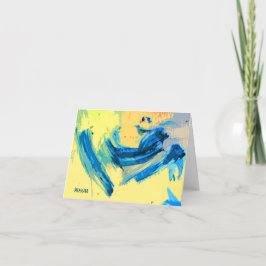 Cartão "West Wind" Colorful Note Card in Blue and Yellow