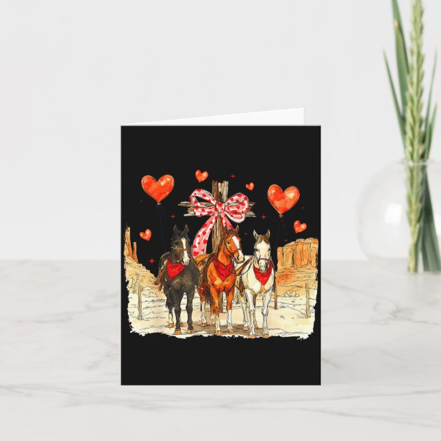 Cartão Western Horse Valentine Funny Western Valentines D (Frente)
