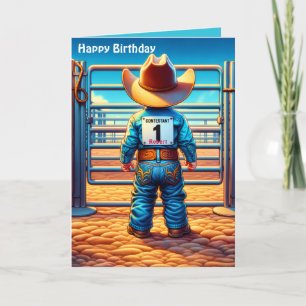 Cartão Western Little Cowboy Primeiro Aniversário Persona