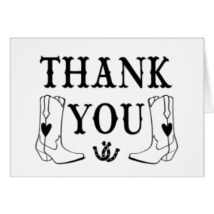 Cartão Western Obrigado, Casamento do País do Cowboy Boot