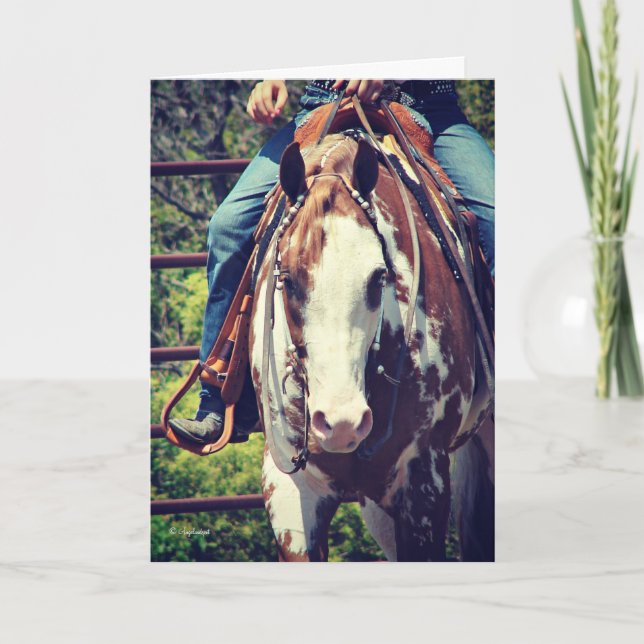 Cartão Western Paint Horse, Birthday (Frente)