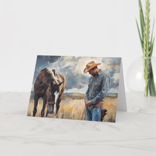 Cartão Western Solace in Love no Sunset (Frente)