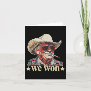 Cartão Western Trump Cowboy Nós Ganhamos Bandeira America