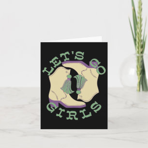 Cartão Western Vamos Go Girls Mardi Gras Outfit Girls Wom