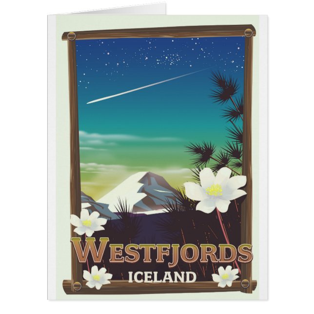 Cartão Westfjords poster de viagens da Islândia (Frente)