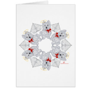 Cartão Westie Angel Snowflake