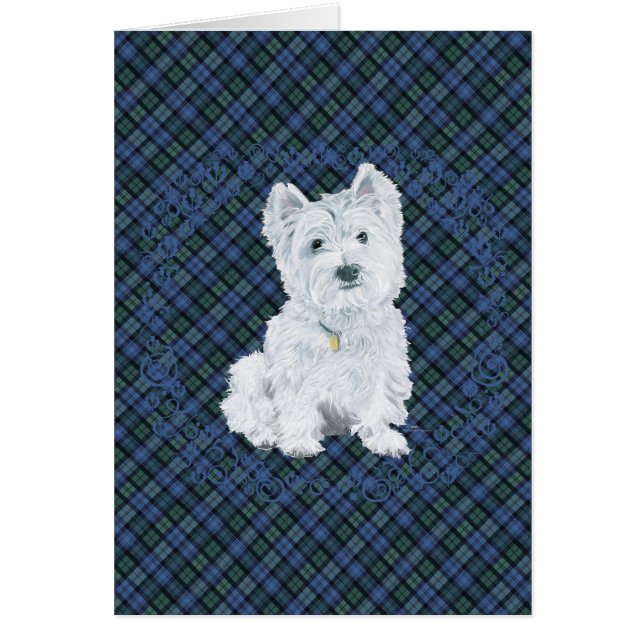 Cartão Westie Black Watch Tartan (Frente)