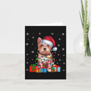 Cartão Westie Dog Ugly Xmas Lights Santa Hat Westie Dog C
