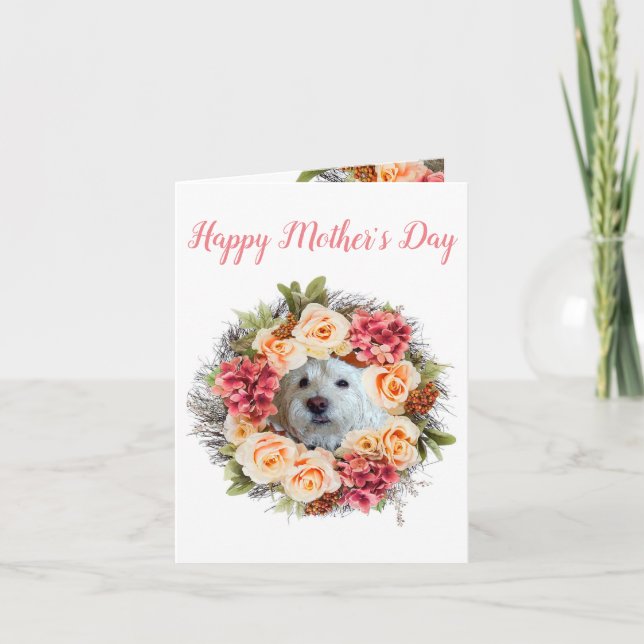 Cartão Westie Floral Mother's Day Greeting Card (Frente)