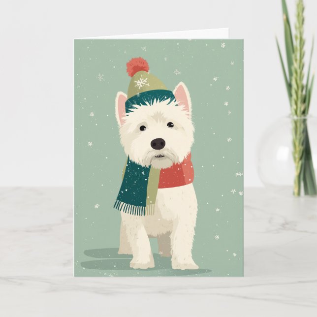 Cartão Westie Holiday Greeting (Frente)