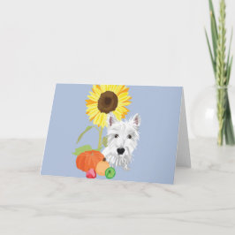 Cartão Westie no outono