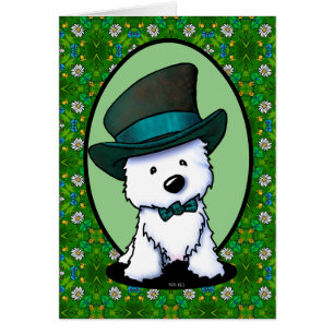 Cartão Westie terrier Santo Paddy's Day