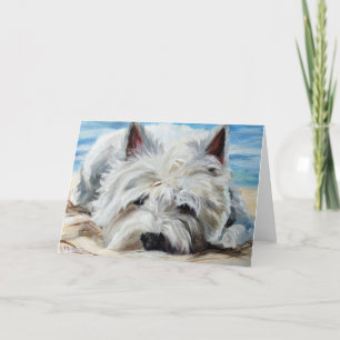 Cartão Westie West Highland Terrier Dog - Beach Bum