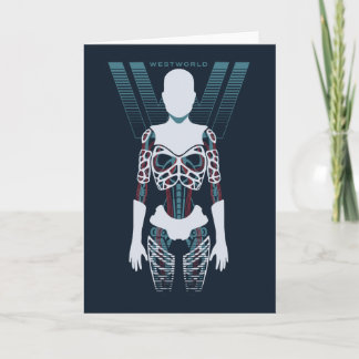 Cartão Westworld | Esqueleto Android Sobre Logotipo