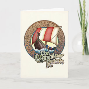 Cartão Whales' Road Viking Ship Greeting Card