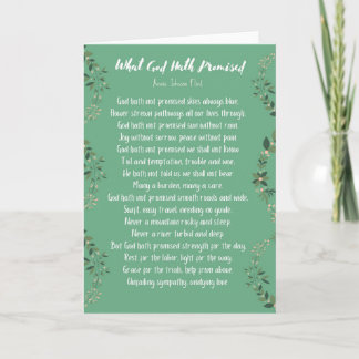 Cartão What God Hath Promised (Light Green) Card