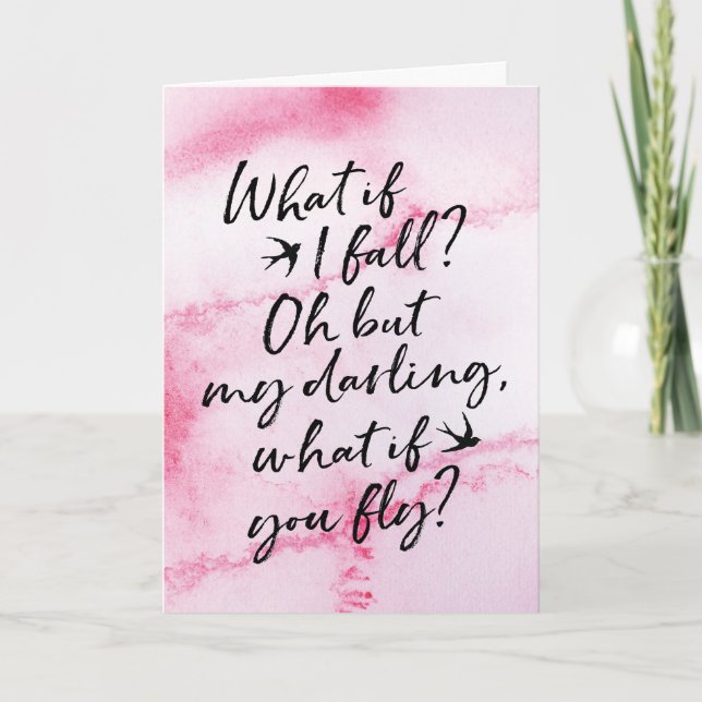 Cartão What if I fall, encouragement greeting card (Frente)