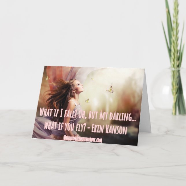 Cartão What if I fall - Erin Hanson quote (Frente)