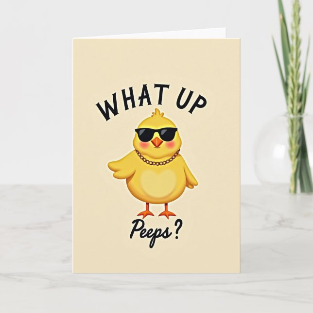 Cartão What Up Cool Chick Happy Card (Frente)