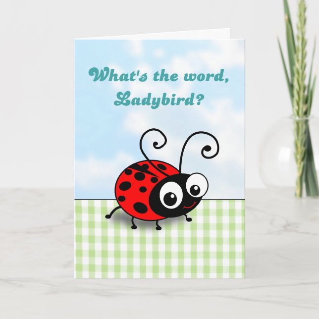 Cartão Whats the word ladybird - funny ladybug (Frente)