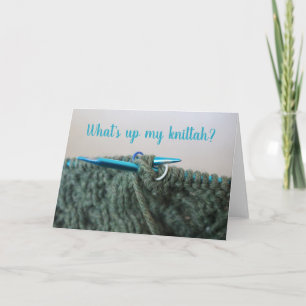 Cartão "What's Up Knitter" Funny