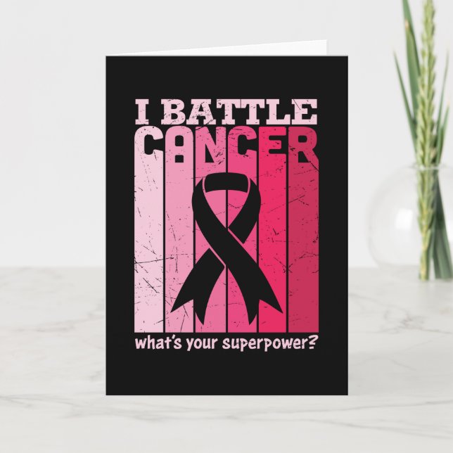 Cartão What's Your Superpower Breast Cancer Awareness (Frente)