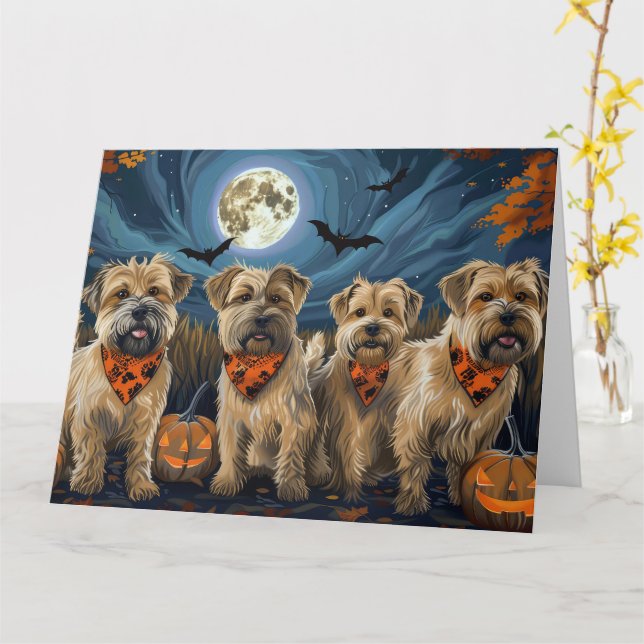 Cartão Wheaten Terrier Halloween Spooky (Flor Amarela)