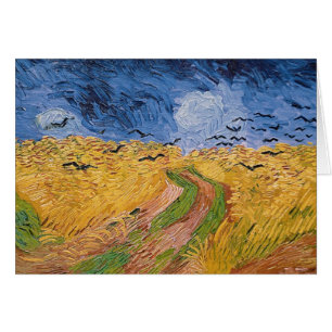 Cartão Wheatfield com corvos, 1890 de Vincent van Gogh