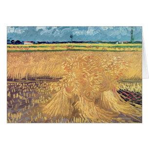 Cartão Wheatfield com polias, 1888 de Vincent van Gogh