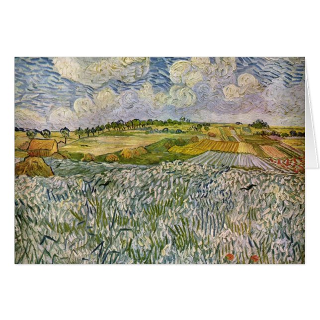 Cartão Wheatfields por Van Gogh (Frente Horizontal)