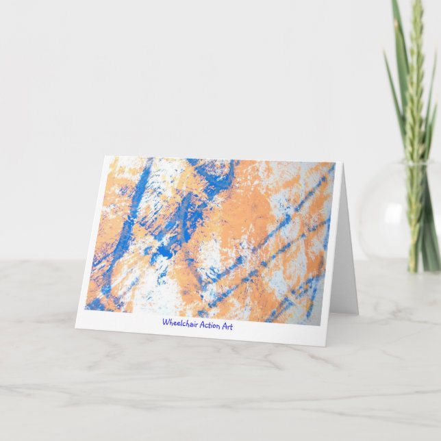 Cartão Wheelchair Action Art Large Notecards (Frente)
