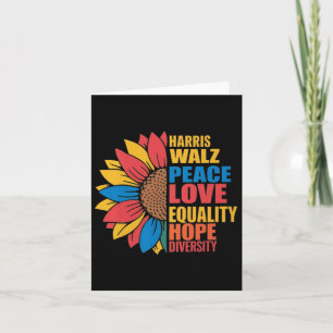 Cartão Wheimer Peace Love Equal Hope Diversity Sunflow