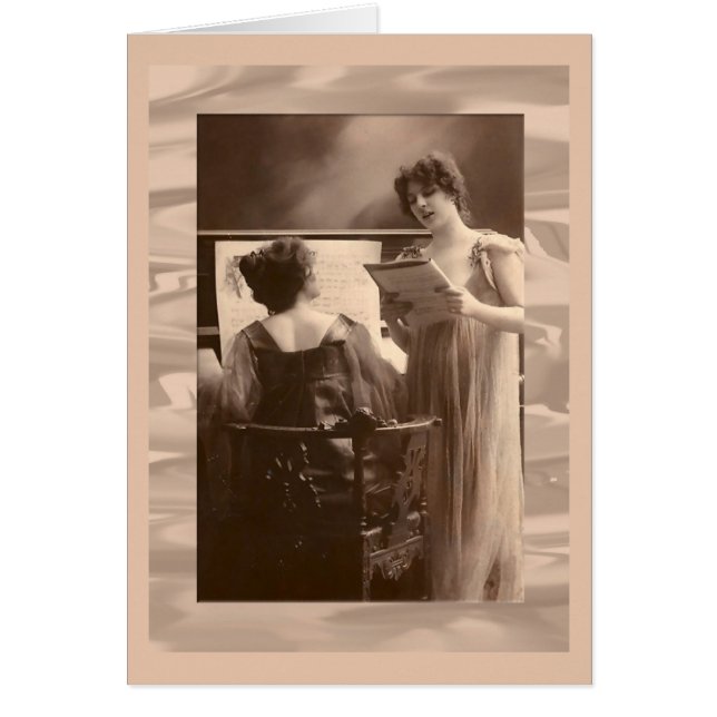 Cartão When Charmaine sings dogs howl  Victorian ladies (Frente)