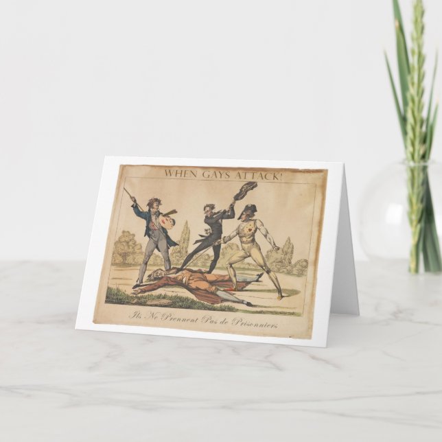 Cartão When Gays Attack Greeting Card (Frente)