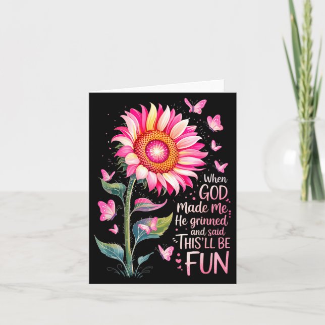 Cartão When God Made Me He Grinned And Said Funny Bday Sa (Frente)