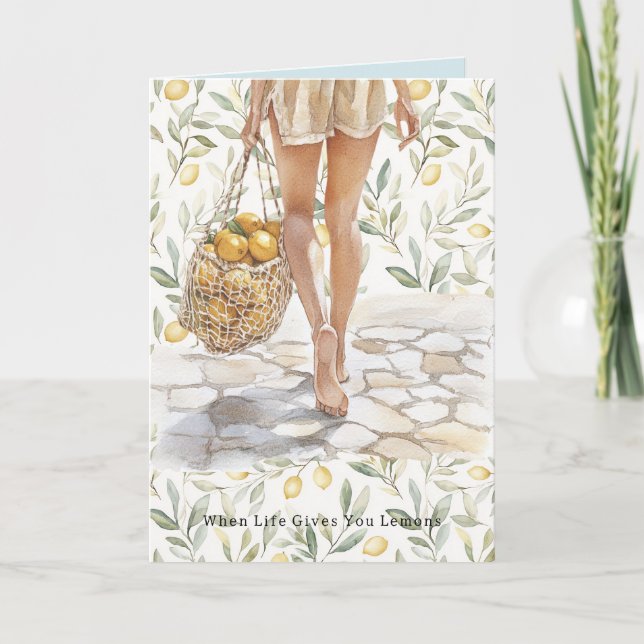 Cartão When Life Gives Lemons Make Lemonade (Frente)