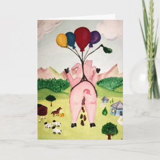 Cartão When pigs fly congratulations new job card