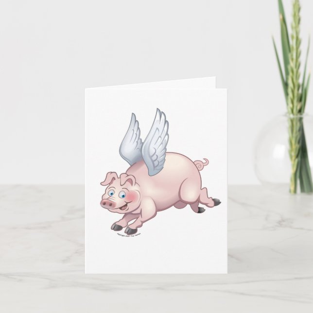 Cartão When Pigs Fly notecard (Frente)