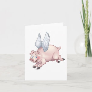 Cartão When Pigs Fly notecard
