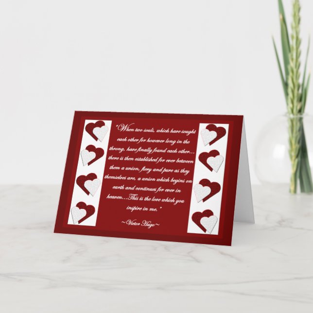 Cartão When Two Souls... Victor Hugo Quote Greeting Card (Frente)
