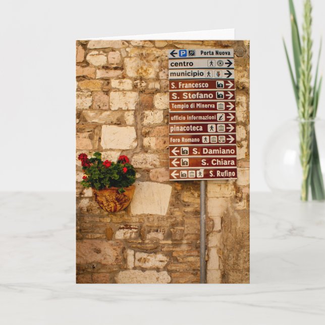 Cartão Which Way to Go - Assisi Italy - Greeting Card (Frente)