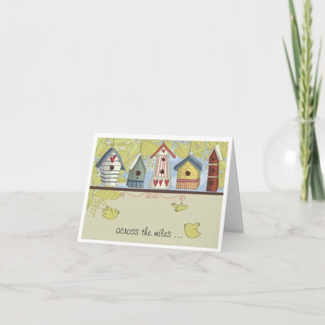 Cartão Whimsic Birdhouses Notecard (Frente)