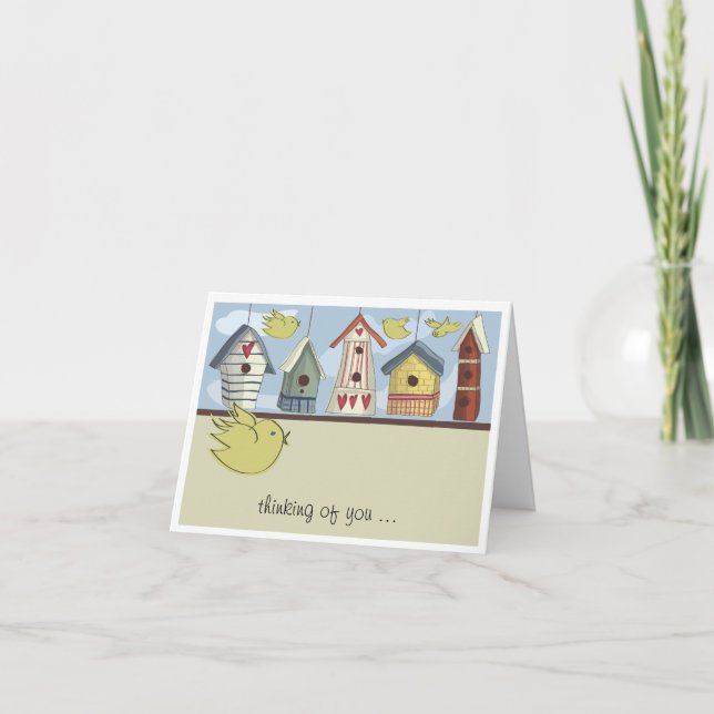 Cartão Whimsic Birdhouses Notecard (Frente)
