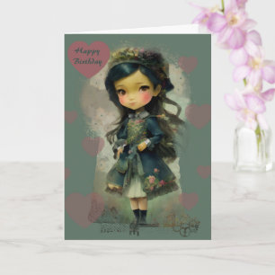 Cartão Whimsic Kawaii Fairy Tale Girl