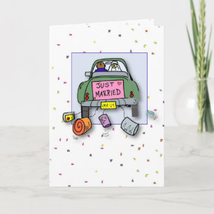 Cartão Whimsical 3653 Car Recem casados