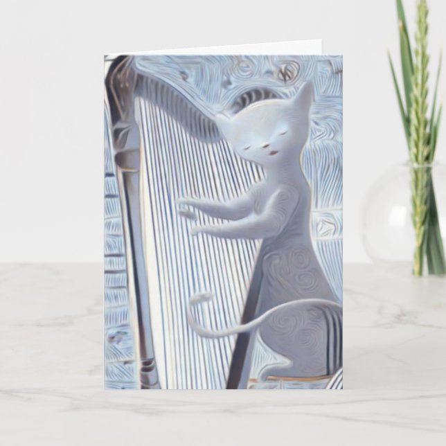 Cartão Whimsical Cat Music – Greeting Card (Frente)