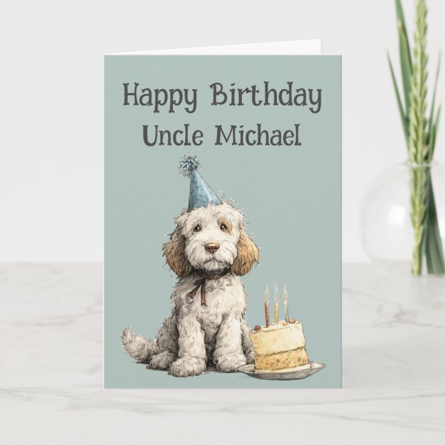 Cartão Whimsical Cockapoo Dog Birthday Card (Frente)